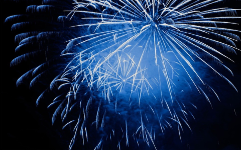 Blue fireworks