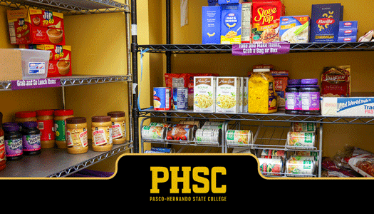 PHSC's bobcat pantry filled with food, drinks and snacks.