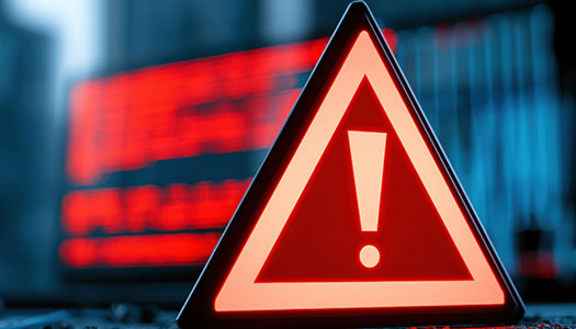 A red warning sign