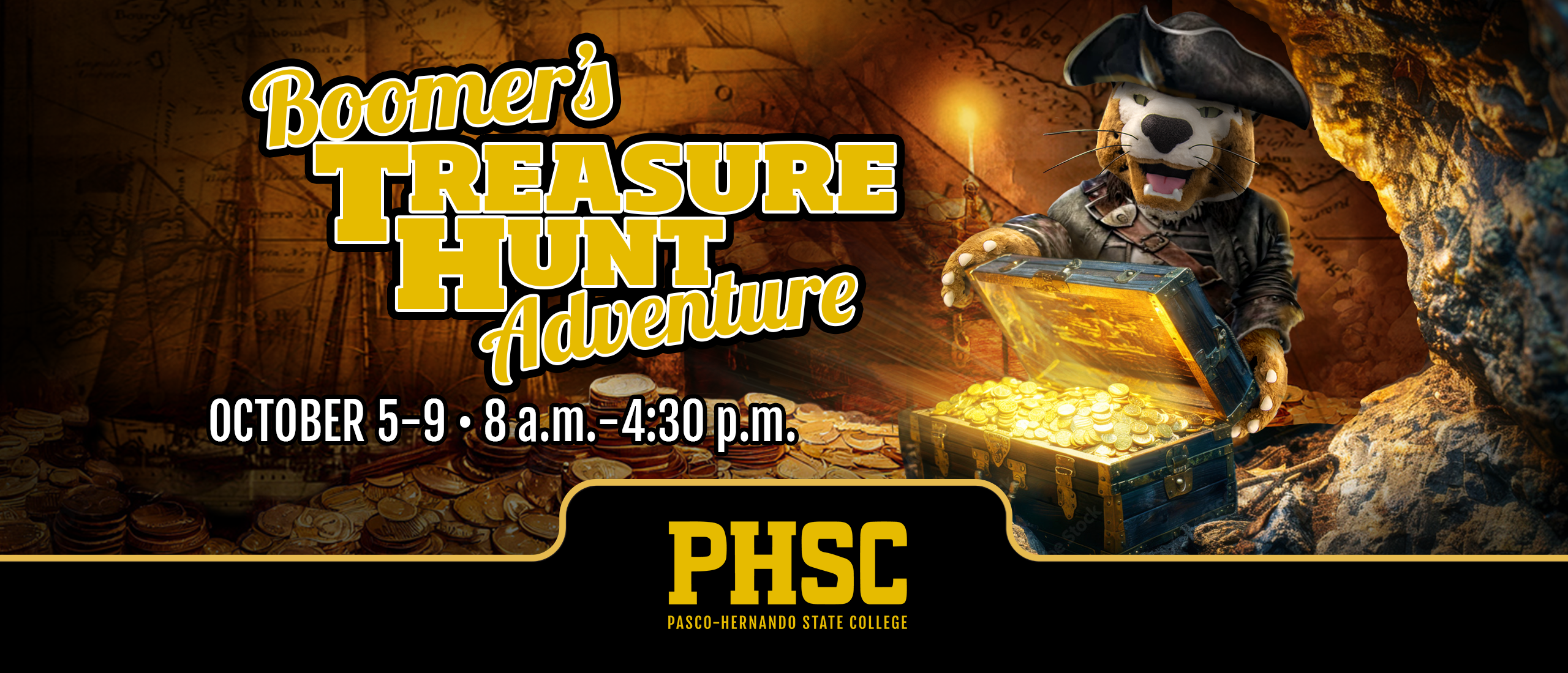 Boomer's treasure hunt adventure. October 5-9, 8 a.m. to 4:30 p.m.