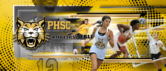 Student athletes together, with the text: PHSC Athletics - Fall