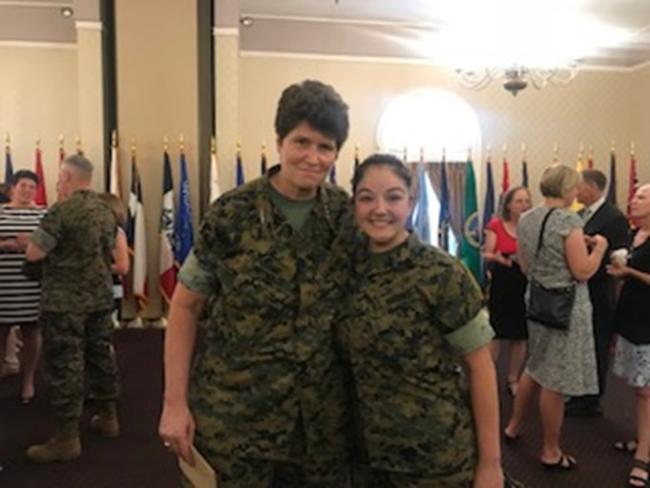 Cpl. Levrie and 3-Star General Reynolds