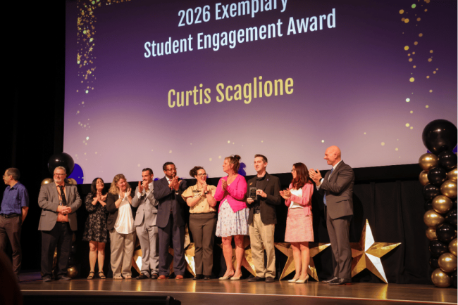Exemplary Student Engagement Award Recipient, Curtis Scaglione, with nominees